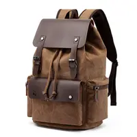 Vintage canvas backpack high quality business travel computer bag 2