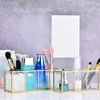 Nordic Transparent Painting Grid Glass Storage Tank Box Luxury Modern Container Makeup Cosmetics Storage Brush Storage Hot Sale 6