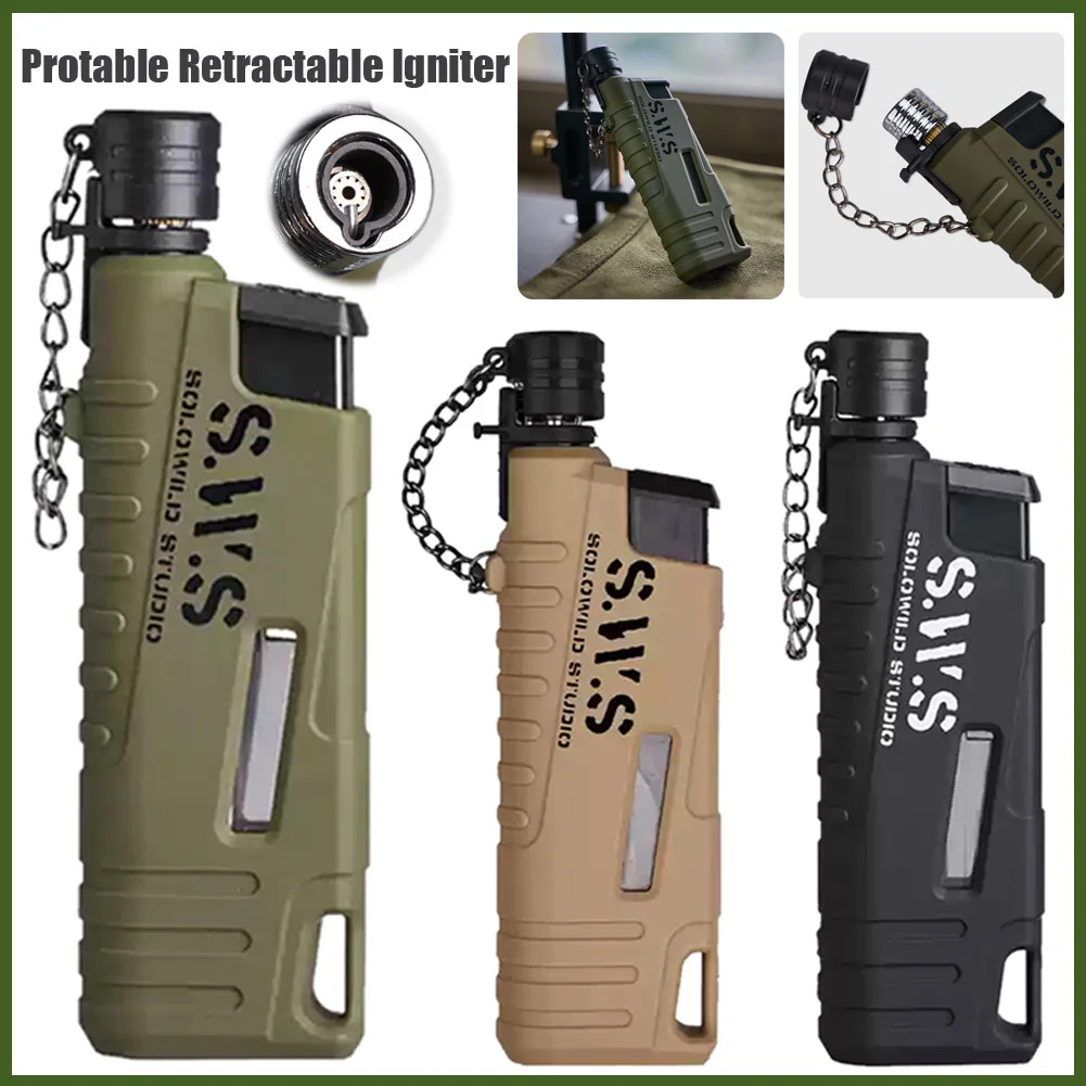 Portable Retractable Igniter Telescopic Windproof Outdoor Barbecue Gas Lighter Waterproof Camping Electronic Igniter Men's Gifts gas stove igniter