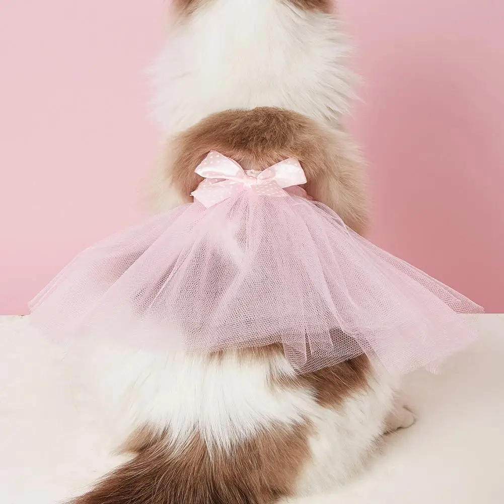 Dog Skirts Bow-knot Design Bright Color Cat Puppy Dress Decorative Polyester Cute Kitten Dress Show Unique Charm Pet Clothes