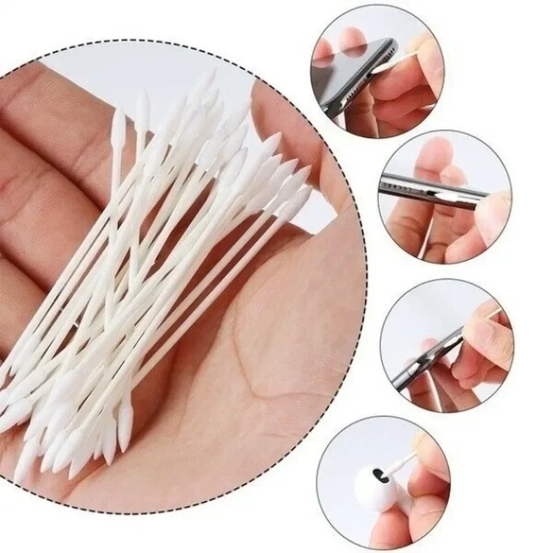 100-25Pcs Dust Free Disposable Cleaning Swab Cotton Stick for AirPods Earphone Headphone Phone Charge Port Cleaning Accessories 5