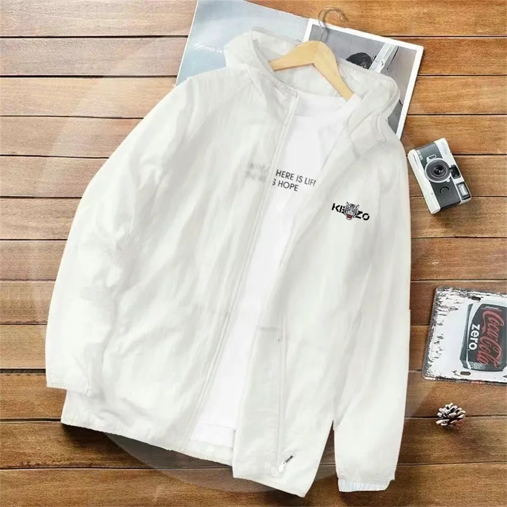 

Men's lightweight elastic ice silk clothing, sun protection ultra-thin jacket, beach top, outdoor waterproof, cool and comfortab