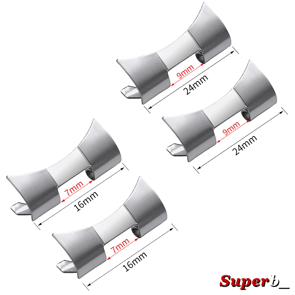 Stainless Steel Strap Connectors with Matte Polished Curved End Links