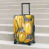 Yellow Tulip Flower Suitcase Cover Watercolor Plant Business Protection Holiday Elastic Luggage Supplies 1