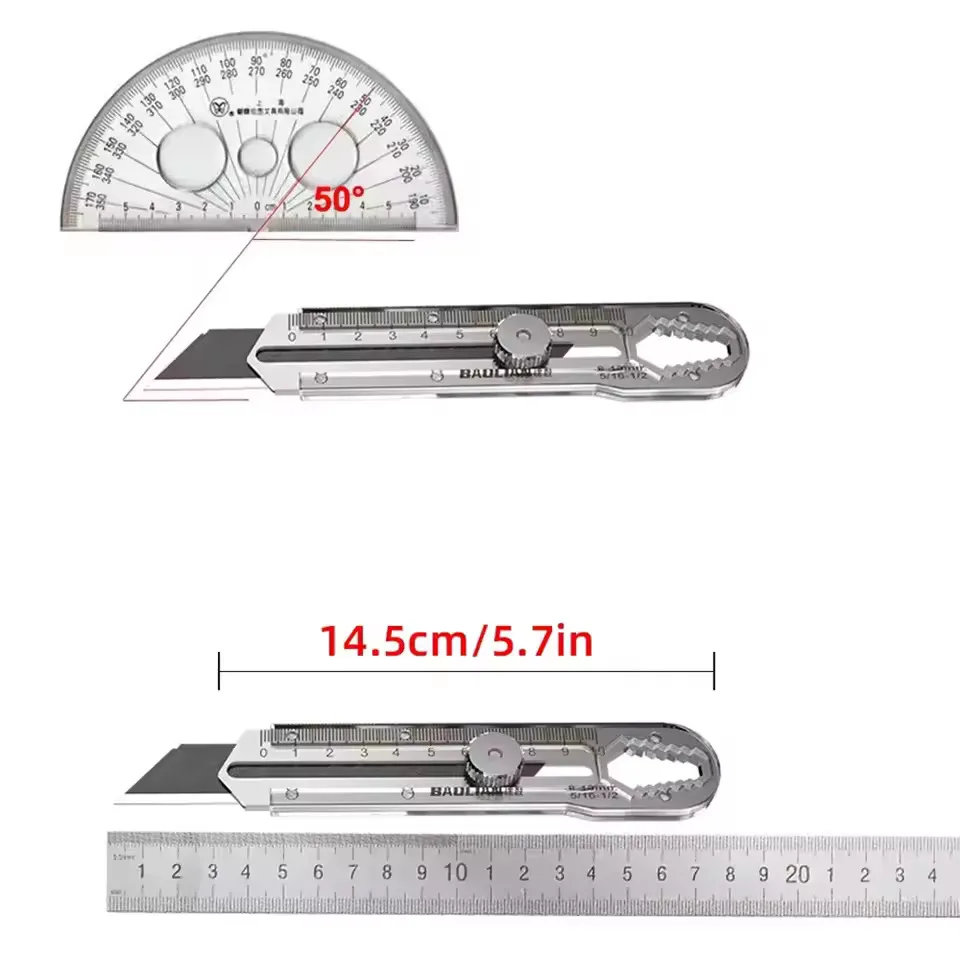 Taglierino Retrattile Professionale con Lama in Acciaio per Carta e Cartone - Utensile Manuale Multifunzione per Ufficio - immagine 6