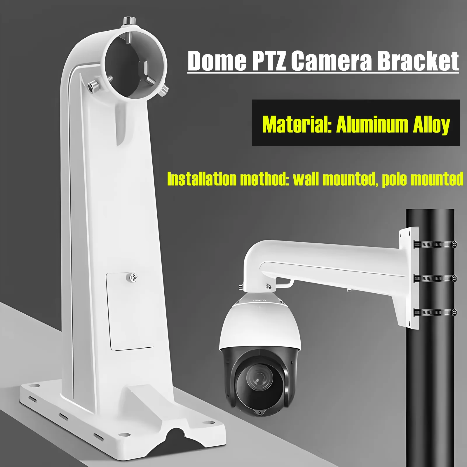 

CCTV Security DS-1605ZJ Aluminum Alloy Pole Mount/ Wall Mount Bracket for Surveillance HIKVISION Dahua Speed Dome PTZ Camera
