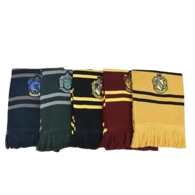 Scarf Accessories Harryy Potter Slytherin Hogwarts College Badge Ravenclaw Hermione Gryffindor Tassel Scarf