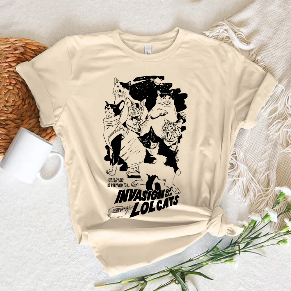 

Kitten Neko Cat Cute t shirt women Y2K Japanese top female graphic harajuku comic clothing