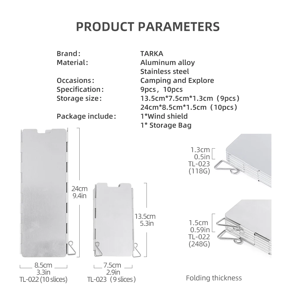 TARKA 휴대용 가스 스토브 바람막이, 접이식 화구 바람막이 히터, 방풍 스크린 가드, 피크닉 조리기구 용품