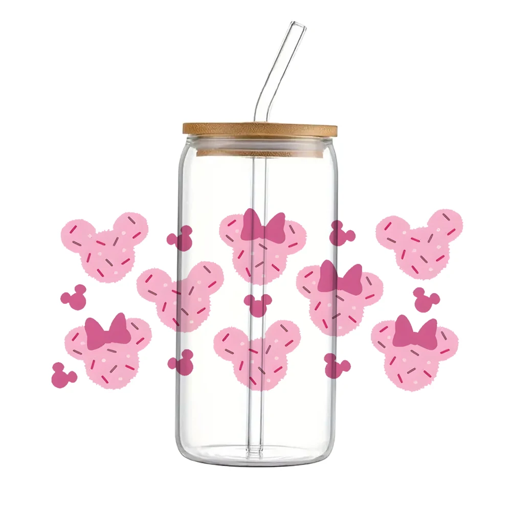 thumbnail image 1 of Pegatinas de transferencia UV DTF de Mickey Mouse con dibujos animados de Disney para Navidad, calcomanías de transferencia a prueba de agua para envolver vasos de vidrio de 16 oz, 1 of 5