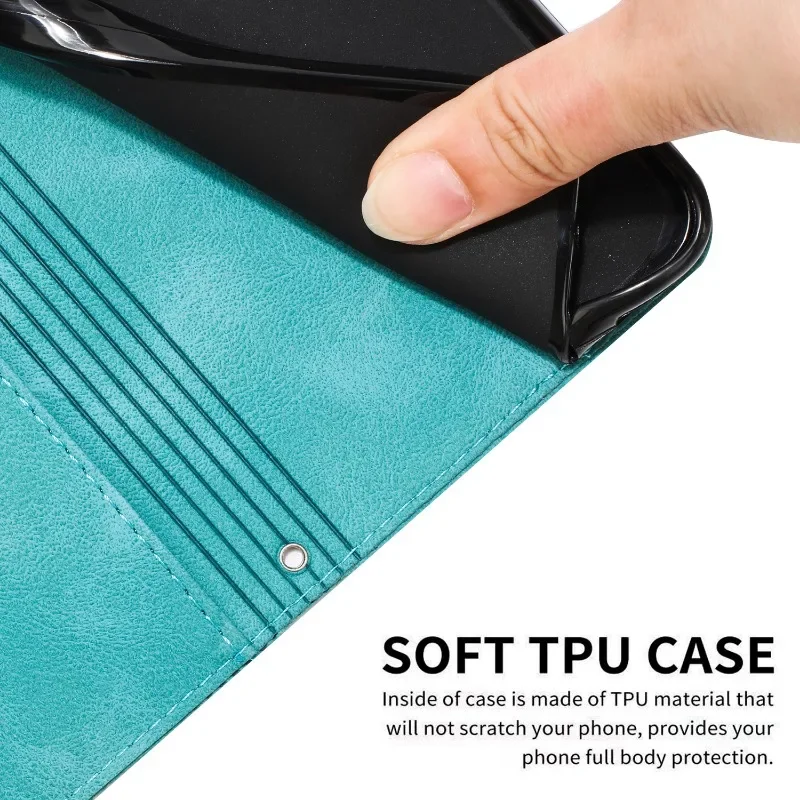 Premium Solid Color Leather Wallet Flip Case with Magnetic Closure