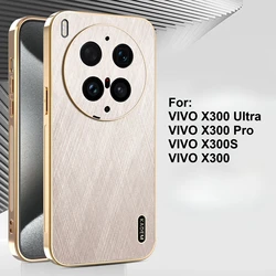 Electroplating Vegan Leather Ultra - Thin Anti - Fall Case - Skin - Friendly Design for Vivo X300s (Gold)