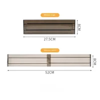 Drawer Dividers Organizers, Adjustable 8cm High Expandable from 27.5-52cm Kitchen Drawer Organizer, Clear Plastic 2