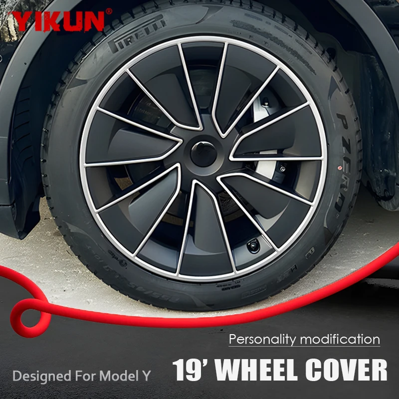 4PCS 19 Inch Hub Cap For Tesla Model Y Automobile Hubcap Full Cover Performance Replacement Wheel Cap Car accessories