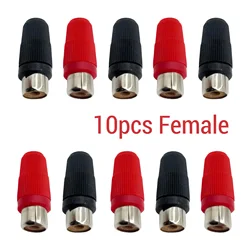 Premium RCA Male to Female Extender Adapter with Dust Protection Caps (10pcs Female)