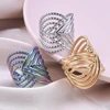1/3Pcs Stainless Steel Geometric Hollow Wide Open Rings Trendy Exaggerated Finger Bijoux Anillos Jewelry 1