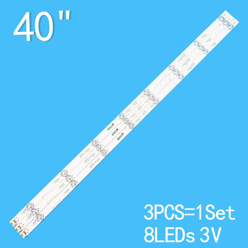 for 40 lcd tv jl d40042330 004es m tot 40d2900 3x8 3030c yha 4c lb4008 yh02j l40p1a f l40p2 ud l40f3301b l40f1b l40p1a ud New 3PCS/lot 773mm 8LEDs 3V For 40