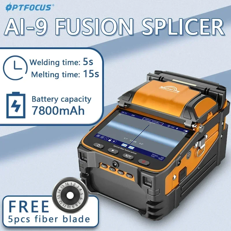 Signal Fire AI-9 Optical Fiber Fusion Splicer 10 Languages Fiber Welding High Precision Fusion Splicing