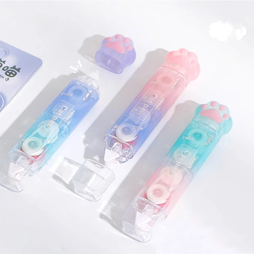 Creative Double Head Correction Tape + Adhesive Roller Tape Glue White Out Stationery Corrector Double Sided Glue Tapes