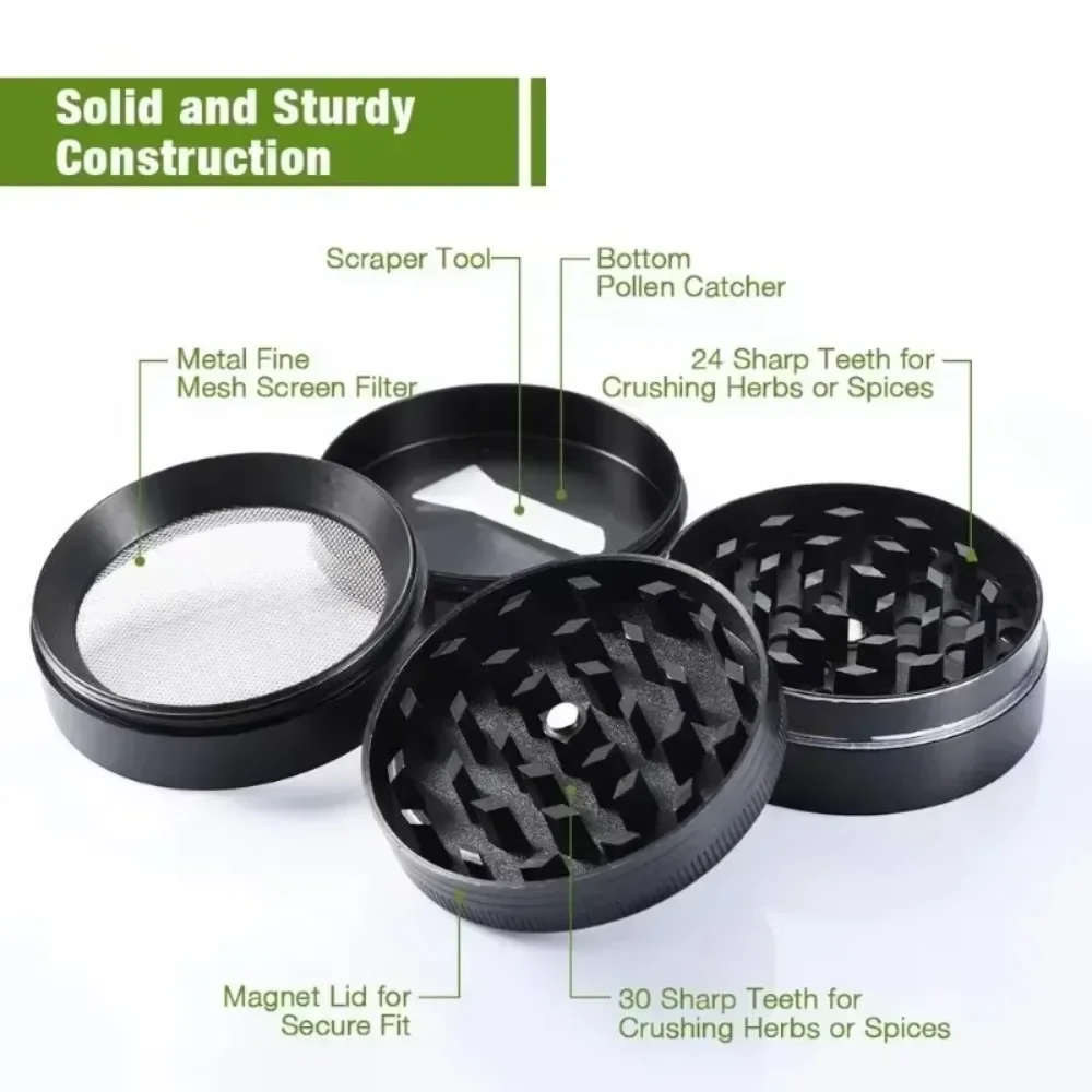 1.6/2inch metal herb grinder 4 layer manual tobacco spice mill pepper crusher cigarette grass grinder smoking accessories 2 1.6/2inch Metal Herb Grinder 4-Layer Manual Tobacco Spice Mill Pepper Crusher Cigarette Grass Grinder Smoking Accessories 2
