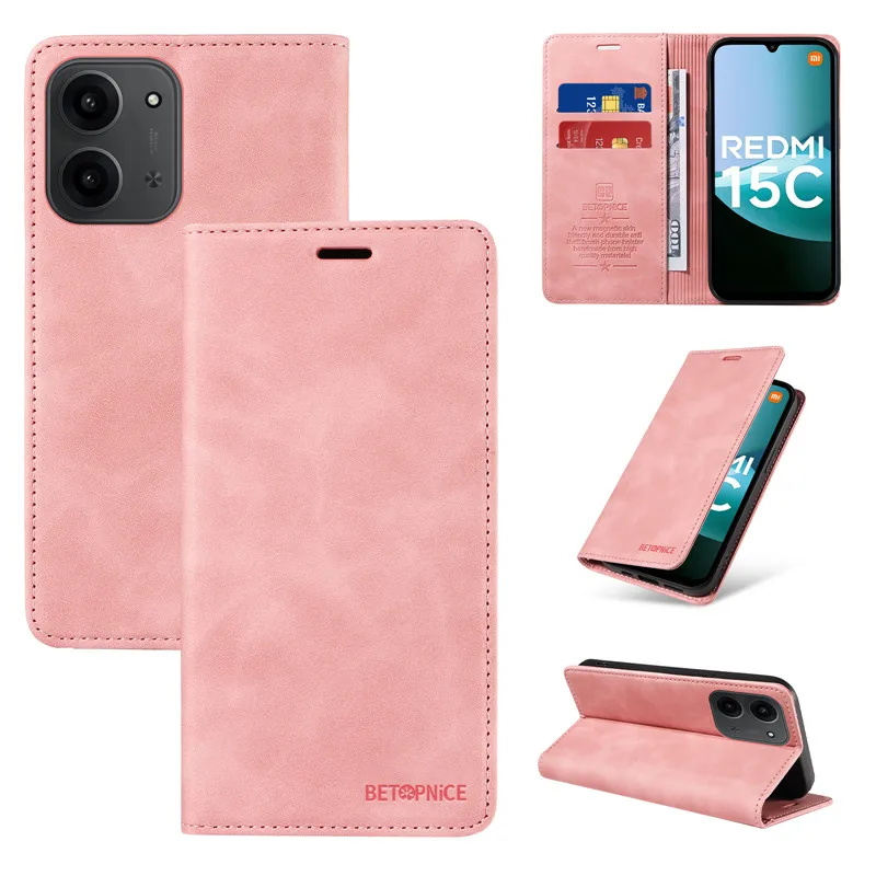 Enhanced Leather Wallet Flip Card Holder Anti-Theft Phone Case