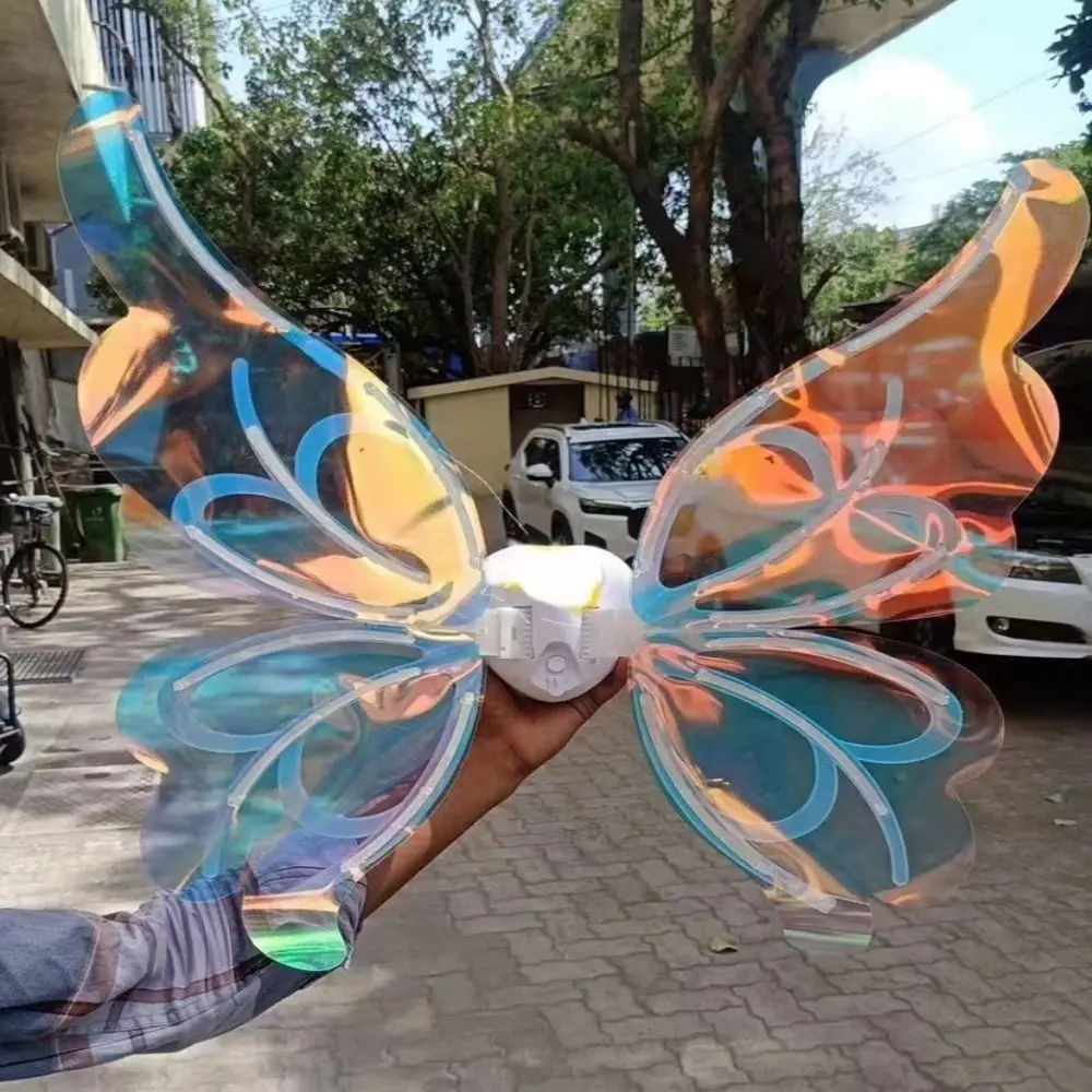 Creative LED Electric Butterfly Wings with Light Music Moving Wings Electric Elf Wings Costume Fluttering Wings Colorful Shiny