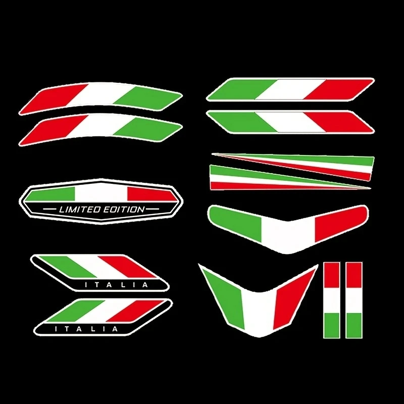 13pcs Italy Flag Sticker Emblem Badge Decoration Car Accessories For Motobike Car Bike Truck