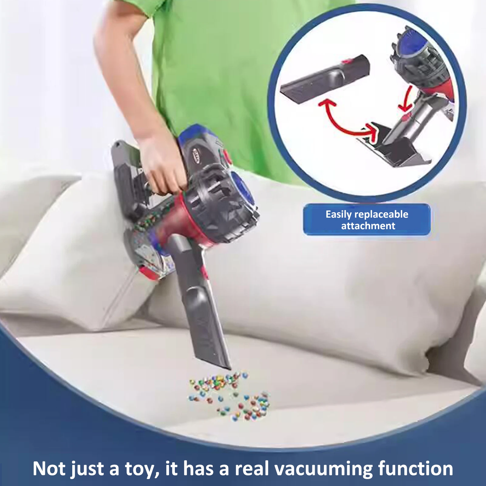 Toy Vacuum 3 In-1 Kids Vacuum Cleaner Set That Really Works Cordless Vacuum Interactive Toy for Children Kids