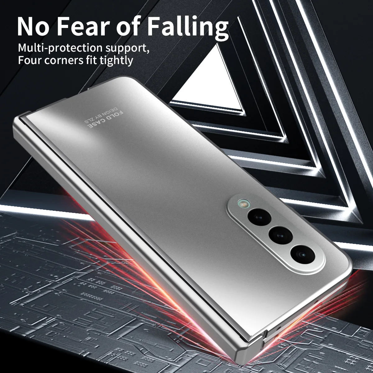 For Samsung Galaxy Z Fold 5 4 Electroplating Mirror Phone Case For Galaxy Z Fold 3 Solid Color Anti-knock Folding Protective Box