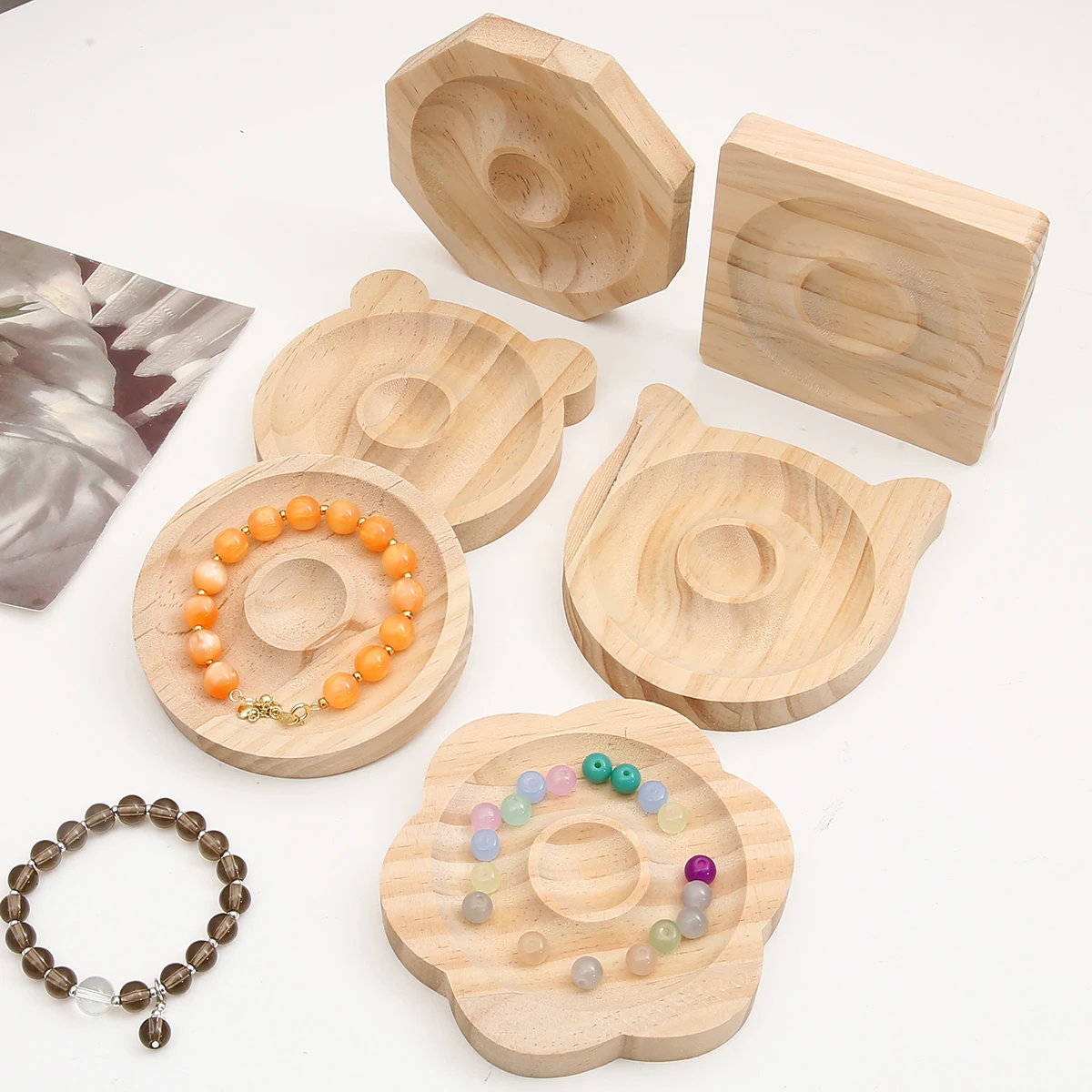 Wooden Beading Design Board & Bracelet Display Stand