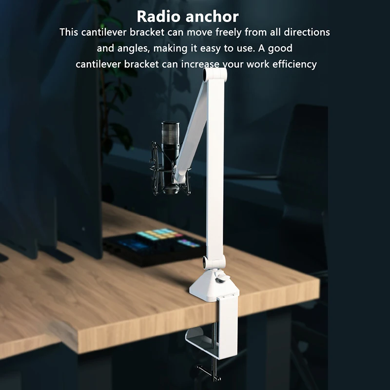 Adjustable Microphone Boom Arm Stand BracketFor A8 A6V K688 K669 For Gaming Streaming Recording USB Condenser Mic Desktop Mount