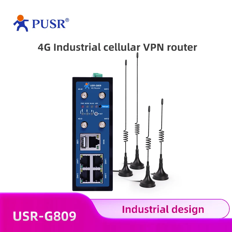 

PUSR EMEA & APAC 4G Industrial Cellular VPN Router 4G LTE wireless router USR-G809-E