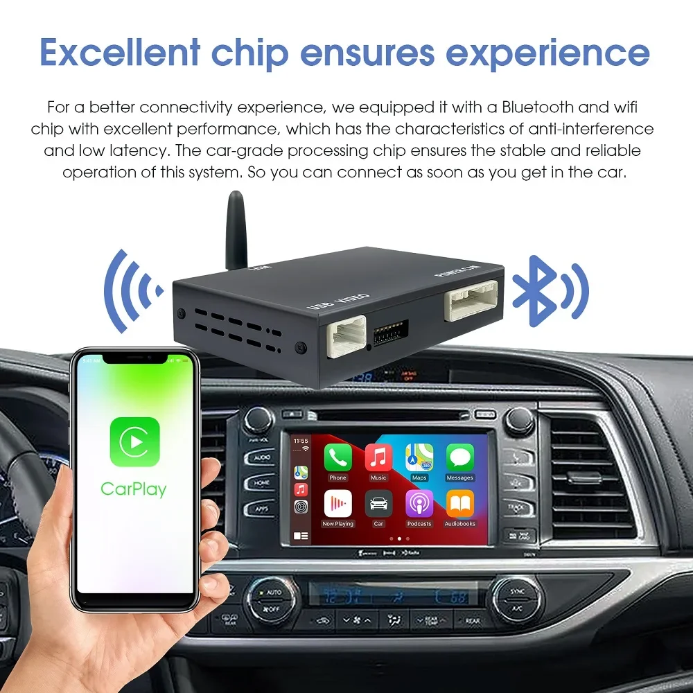Kit di aggiornamento multimediale con decoder per schermo OEM per sistema Toyota Touch2/Entune2.0 2014-2019, CarPlay wireless e Android Auto. - immagine 5