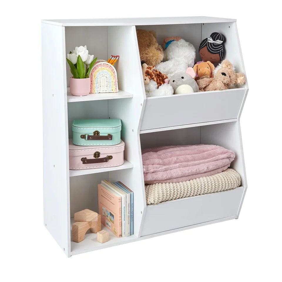 Compact Children's Toy Storage and Bookshelf Unit