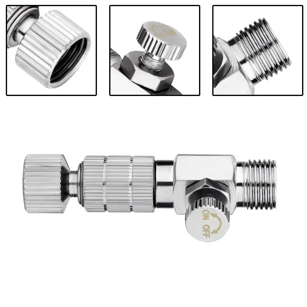 Set 5 Adattatori A Sgancio Rapido Per Aerografo 1/8'' - Raccordo Maschio/Femmina Con Regolazione Flusso Aria - Per Compressore E Tubo