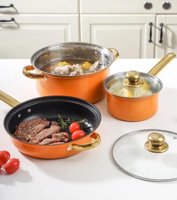 Stainless Steel Cookware Set, 5 Counts/setDurable Multi-purpose Easy To Clean CookwareSet, Non-stick Cookware Set for Home Kitch 4