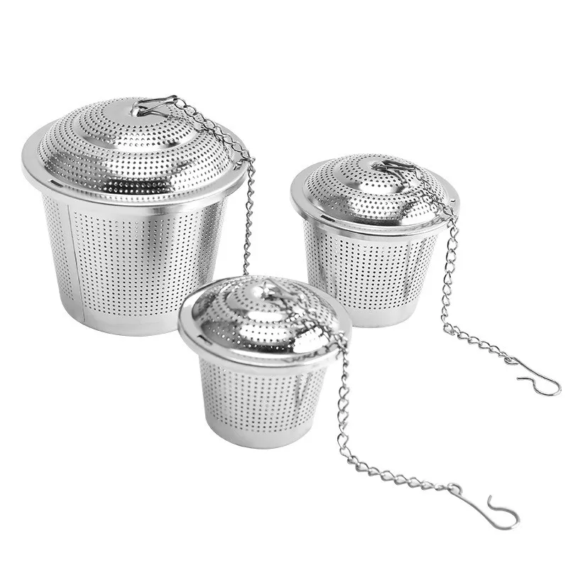 3-Size Stainless Steel Tea Infusers with Chain Tea Ball Strainer Sphere Herbal Leaf Spice Locking Mesh Filter Kitchen Accessorie