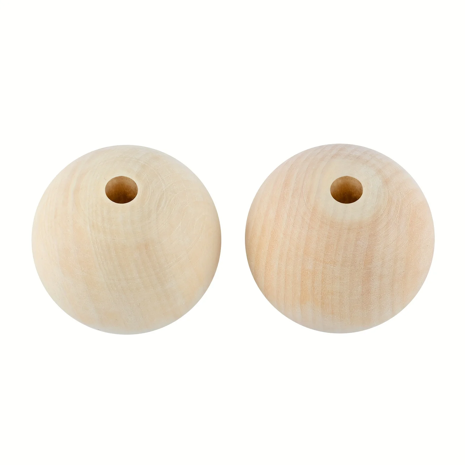 50PCS 25mm wooden beads, natural unfinished circular wooden loose beads, wooden spacer beads used for craft decoration