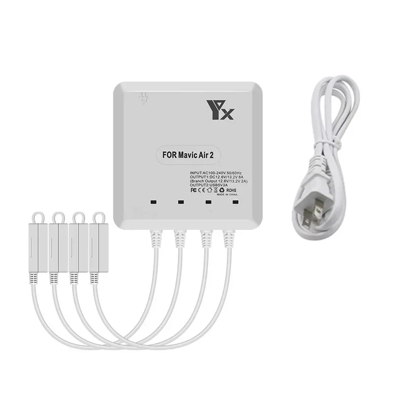 Chargeur Rapide 6 Sorties pour DJI Mavic Air 2/2S - Lot de 4 Adaptateurs
