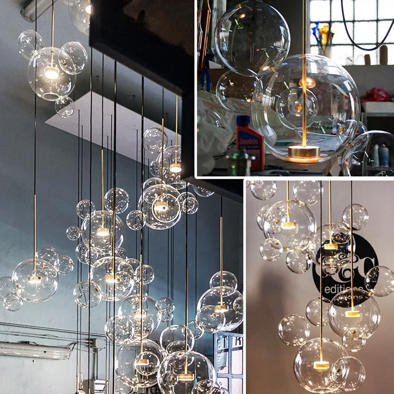 

Italian Design Bubbles Chandeliers LED Pendant Light Hanging Lighting Glass for Living Room Kids Room Bedroom Hotel Suspension