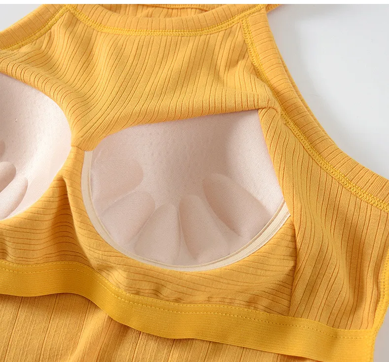 Sexy Brustpolster Strapshemd Damen Schlafoberteil Unterwäsche Pyjamas Tops Einteilige Nachtwäsche T-Shirts Modal Bottoming Weste – Detail 7