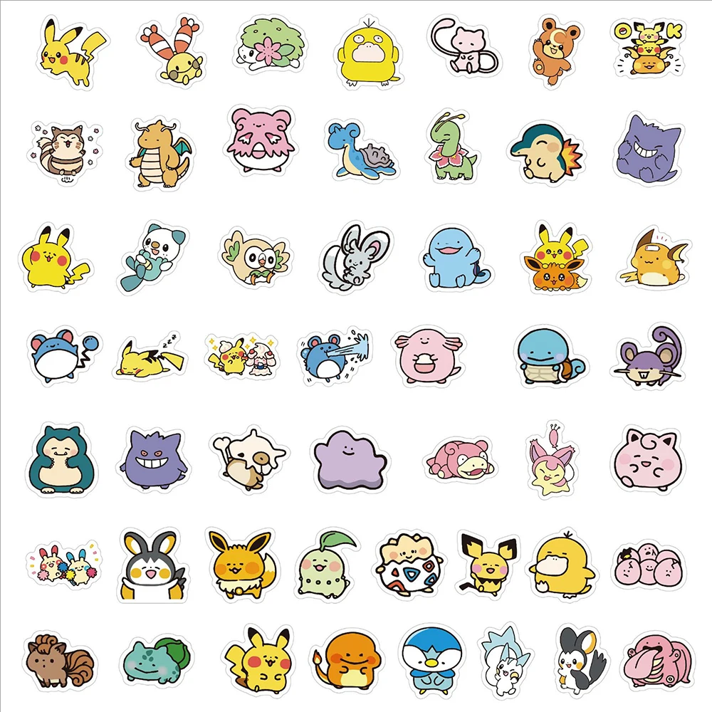 10/30/50/100pcs Cute Anime Pokemon Pikachu Gengar Stickers Kawaii Cartoon Kids Sticker Toy Phone Notebook Laptop Graffiti Decals 5