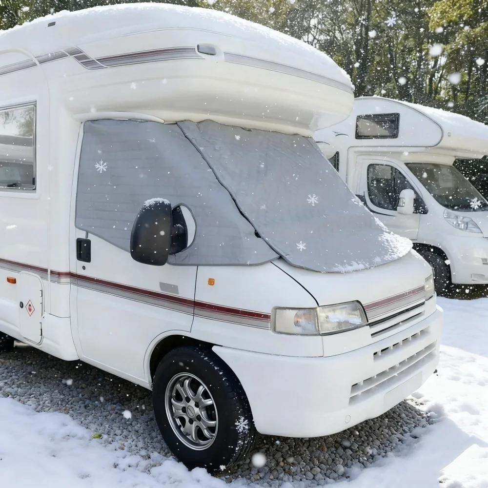 Wohnmobil-Windschutzscheibenabdeckung für Fiat Ducato Peugeot Boxer Citroen Relay, langlebige Sonnenschutz- und Schneeschutzabdeckung, einfache Installation – Detail 2
