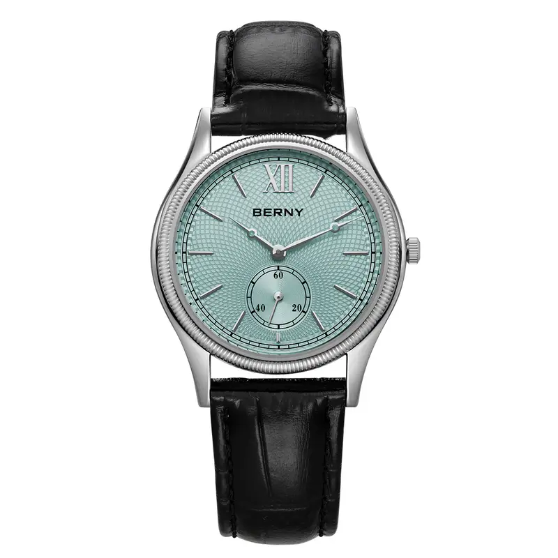 BERNY Men's Watches Slim Luxury Classic Stylish Dress Quartz Watch Fashion Elegance Leather Band Wristwatch - Image 11
