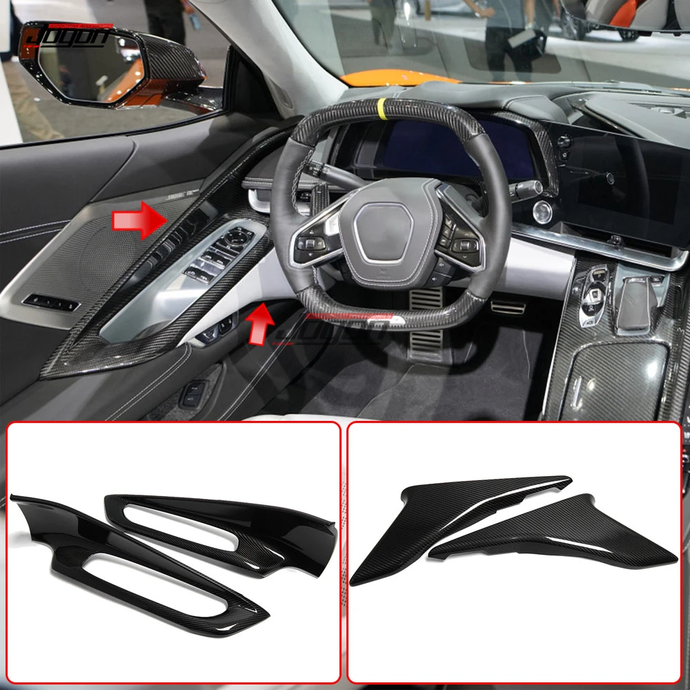 

Door Window Control Frame Panel for Chevrolet Corvette C8 Stingray Convertible Z06 Coupe 2020 2021 Door Lock Button Cover Frame