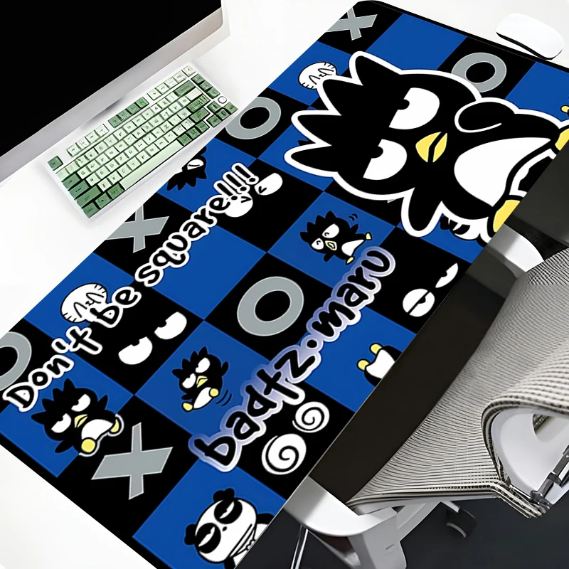 

Large Mousepad Sanrio Badtz-Maru Black Anime Mouse Pad Keyboard Accessories Laptop Pads Custom Diy Carpet Kawaii PC Mouse Mats