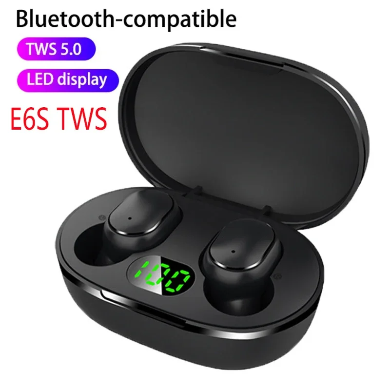 

E6S TWS Earphones Wireless Bluetooth Headset Noise Cancelling Headsets with Microphone Headphones for Xiaomi Redmi PK A6 E7 Y50