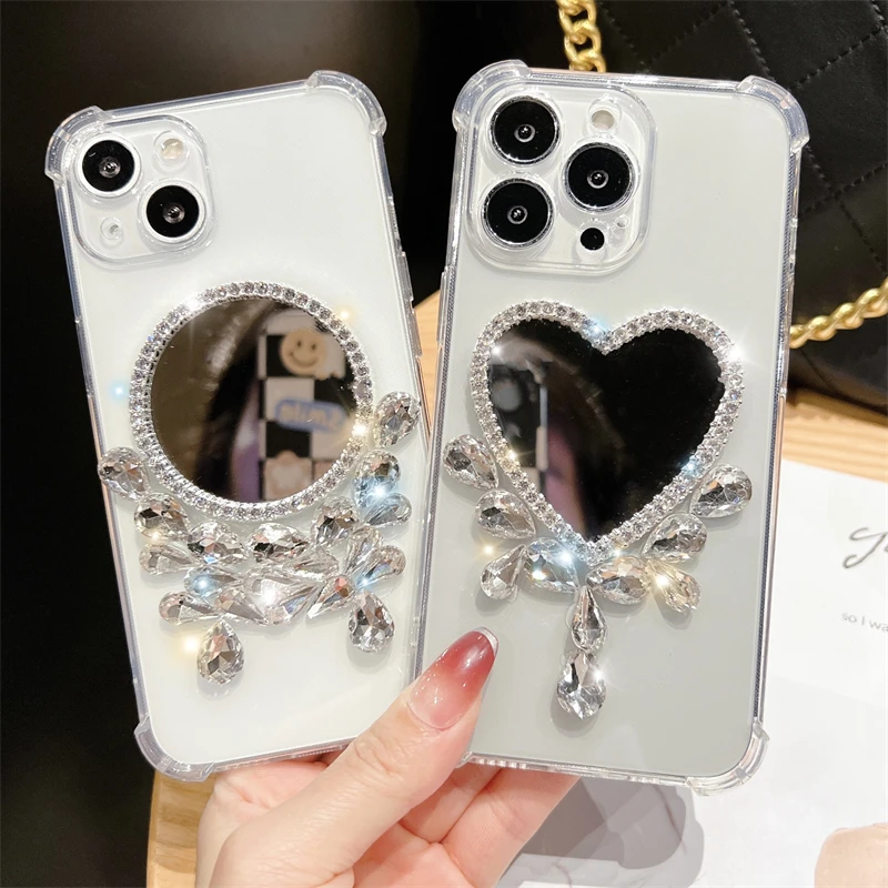 

Luxury Mirror Rhinestone Shockproof Phone Case For Sony Xperia 1 10 V IV III II 5V 5 III II 8 ACE 2 L4 L3 XA3 XZ3 XZ4 Compact