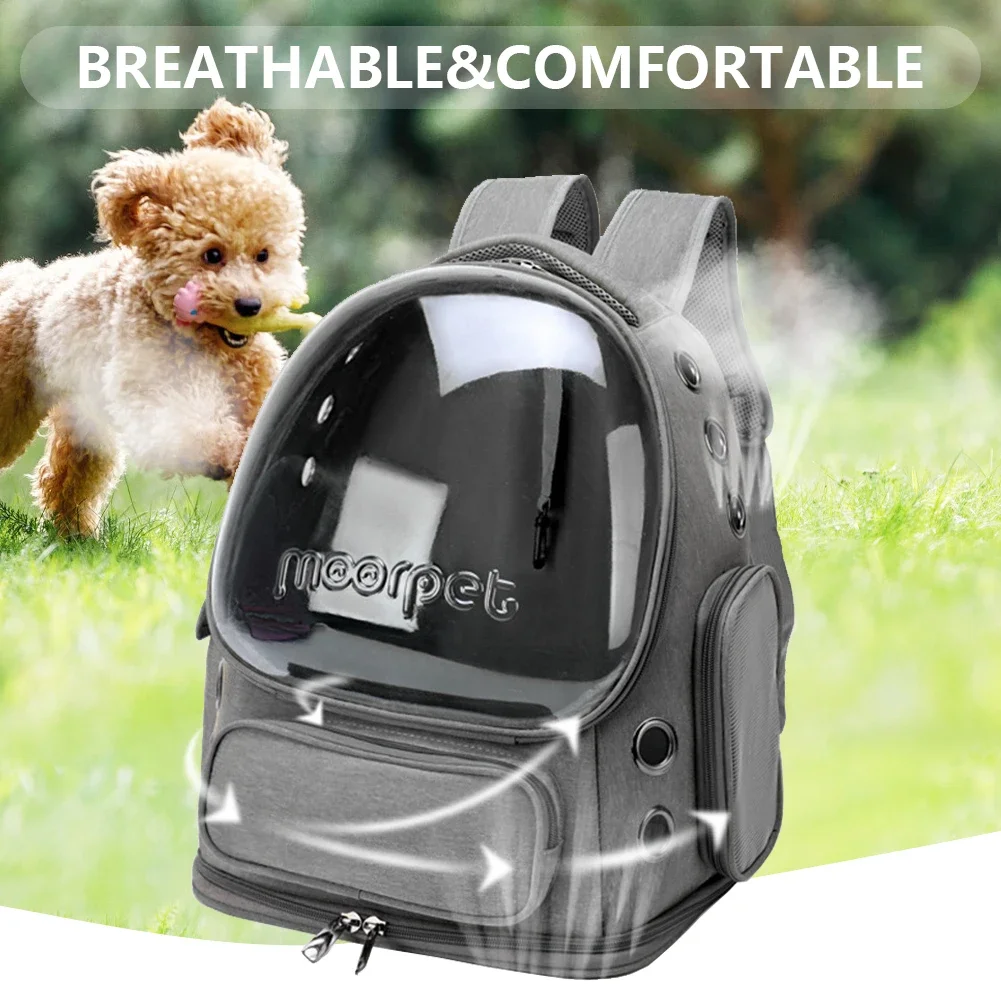 Space Backpack Carrier Bag Breathable Space Capsule Pet Backpack Oxford Cloth Transparent Cover Waterproof for Cat Dog Transport