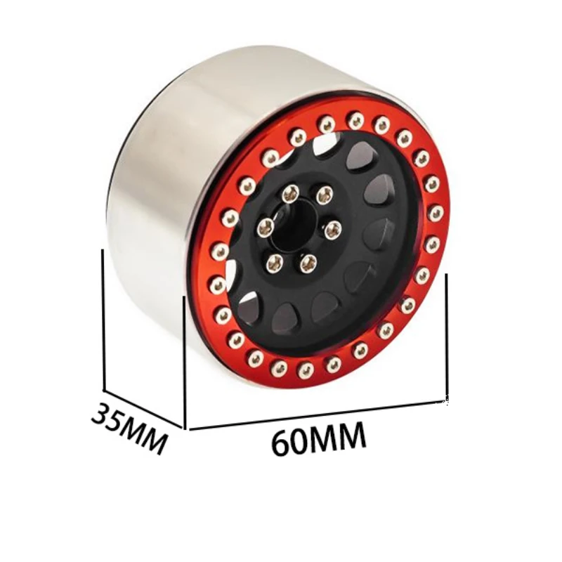 

4PCS Metal 2.2"60*35mm Alloy Beadlock Wheel Rim Hub for 1/10 RC Rock Crawler Axial SCX10 90046 RR10 Wraith Traxxas TRX4